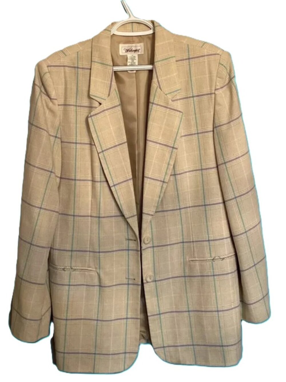 vintage 90s plaid Worthington pastel jacket